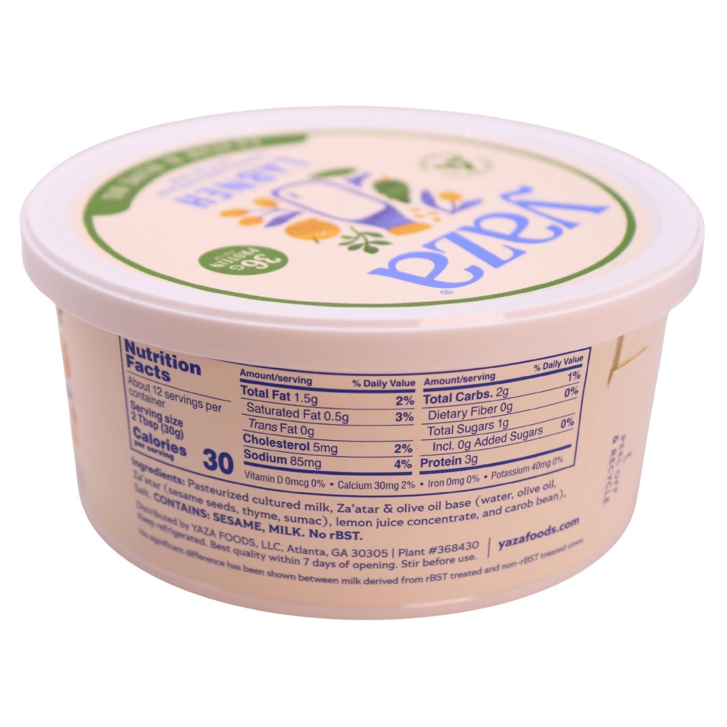 Yaza Za'atar & Olive Oil Labneh, 12 OZ