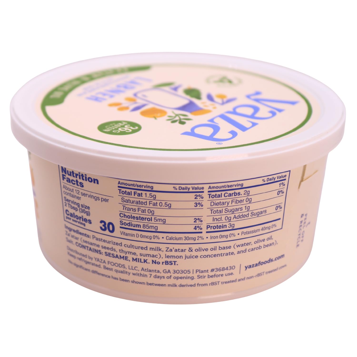 Yaza Za'atar & Olive Oil Labneh, 12 OZ