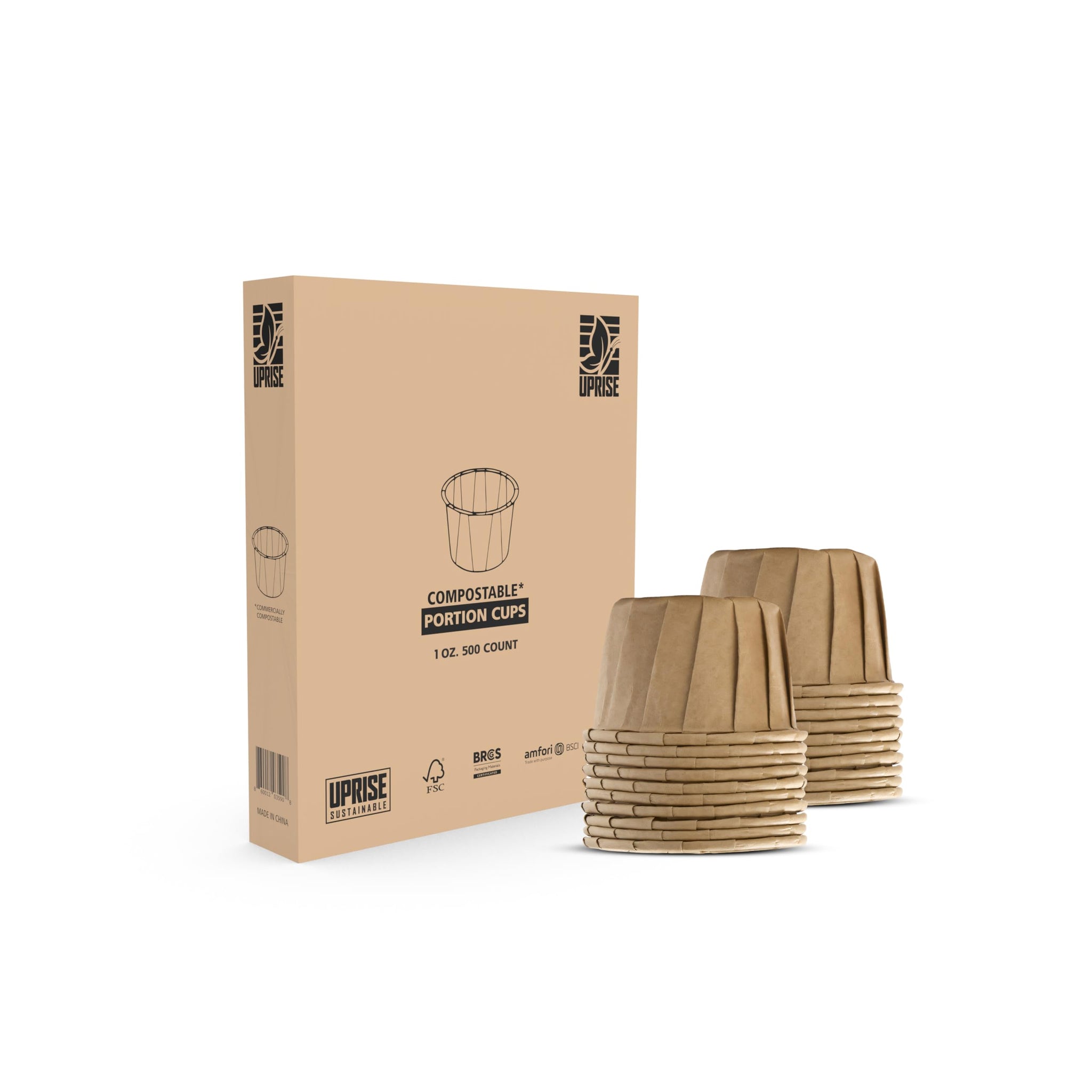 FSC® Certified 1 oz Compostable Portion Cups - Biodegradable, BPI Certified, Food Grade, Plastic-Free, Eco-Friendly Small Paper Condiment Cups