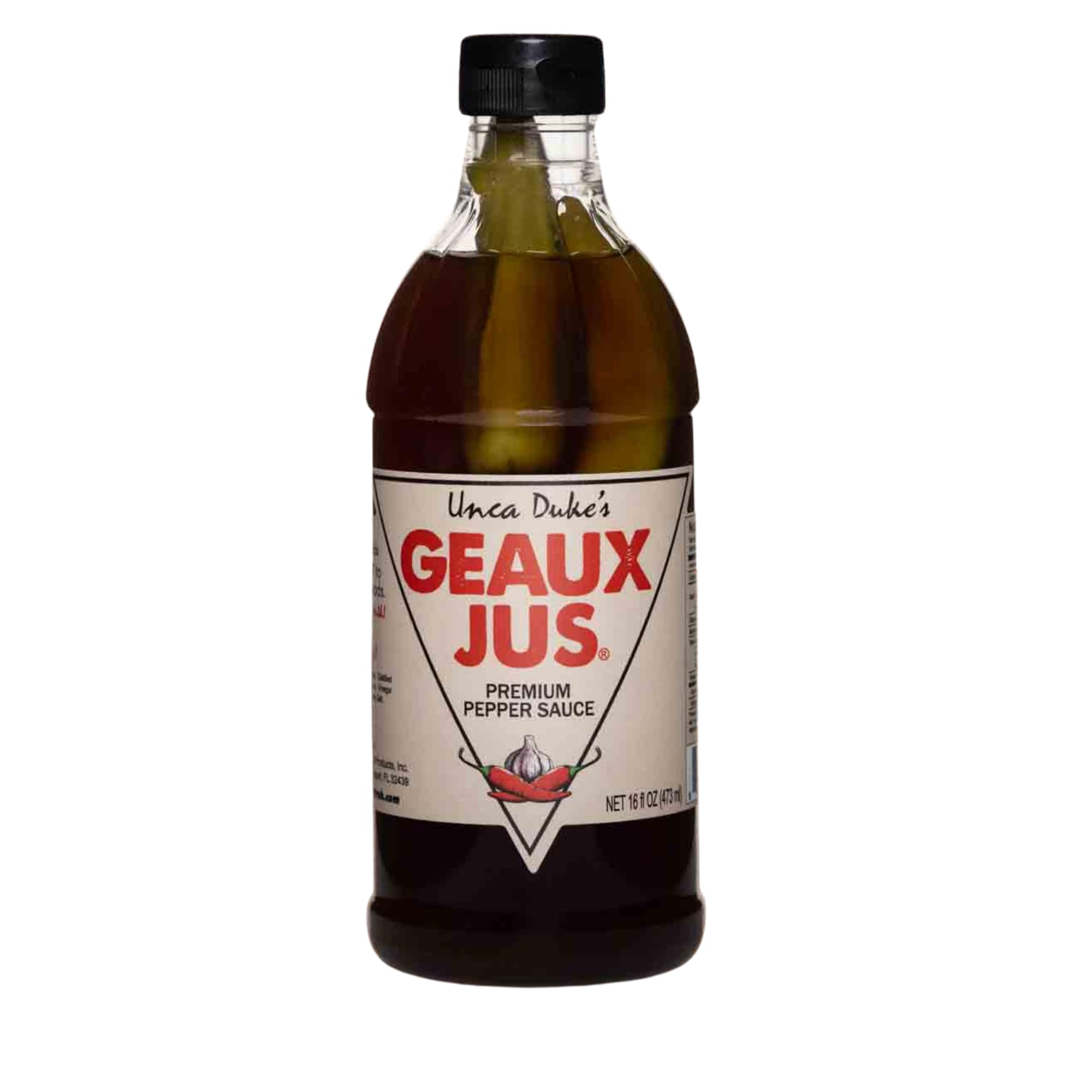 Unca Duke’s Geaux Jus® Premium Pepper Sauce, 16 oz - Classic Southern Pepper Vinegar Condiment for Seafood, BBQ, Cocktails & Everyday Use