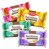 Delicious Eastern European Sweets - Mini Peanuts and Sunflower Seed Halva and Mini Sunflower Seeds and Sesame Kozinaki Chocolate Glazed Bars Assorted