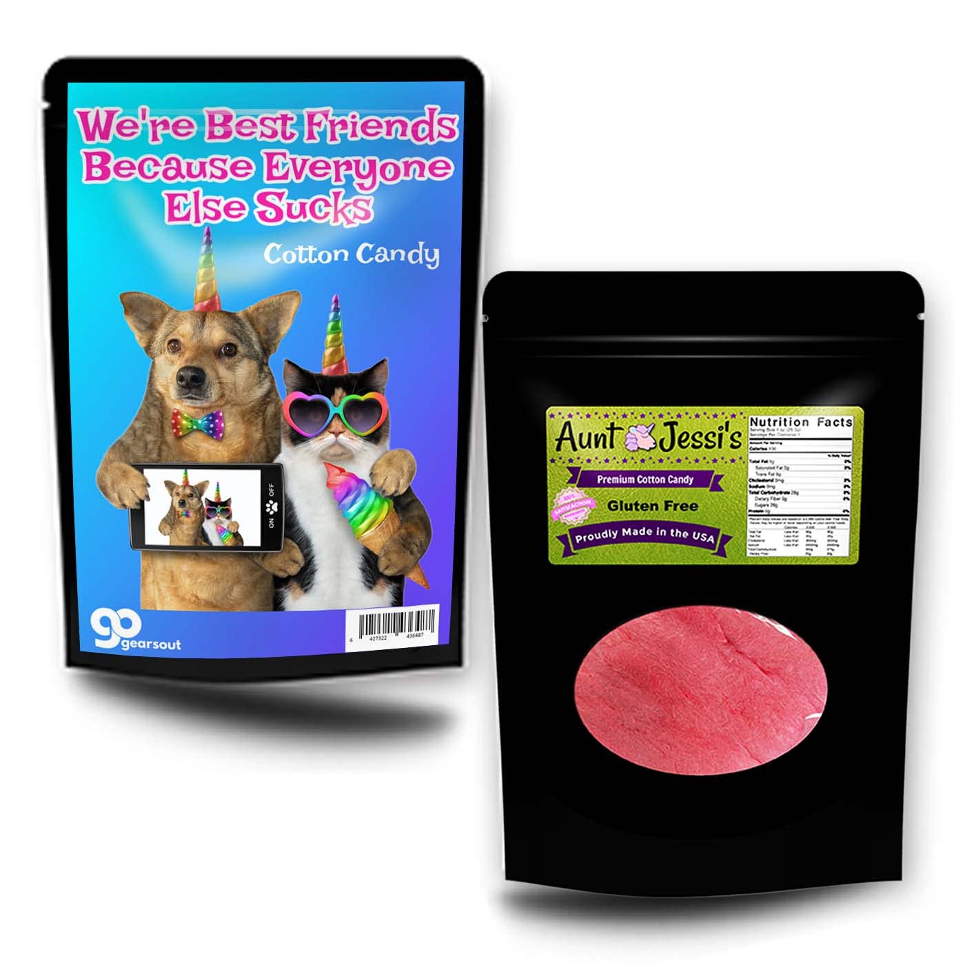 Best Friends Because Everyone Else Sucks Cotton Candy - Pink, Gluten Free - Funny Gift for BFF - Gift Basket Filler, Valentines for Friends, BFF