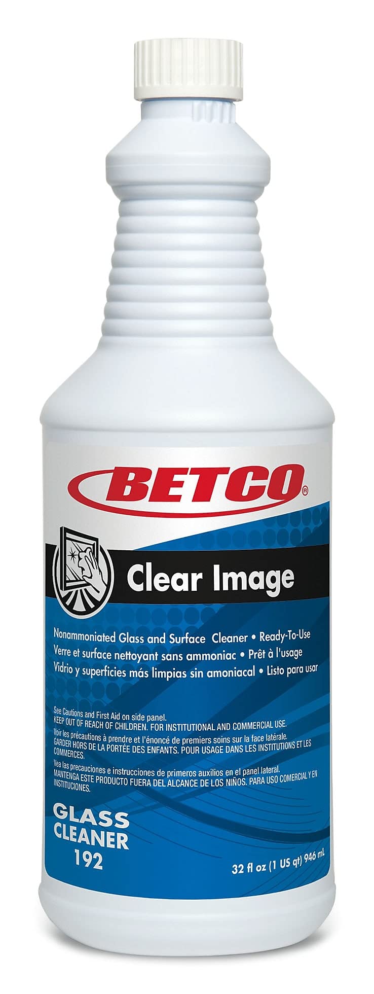 Betco 1921200 Clear Image Glass and Surface Cleaner Refill Bottle, 32 Oz.