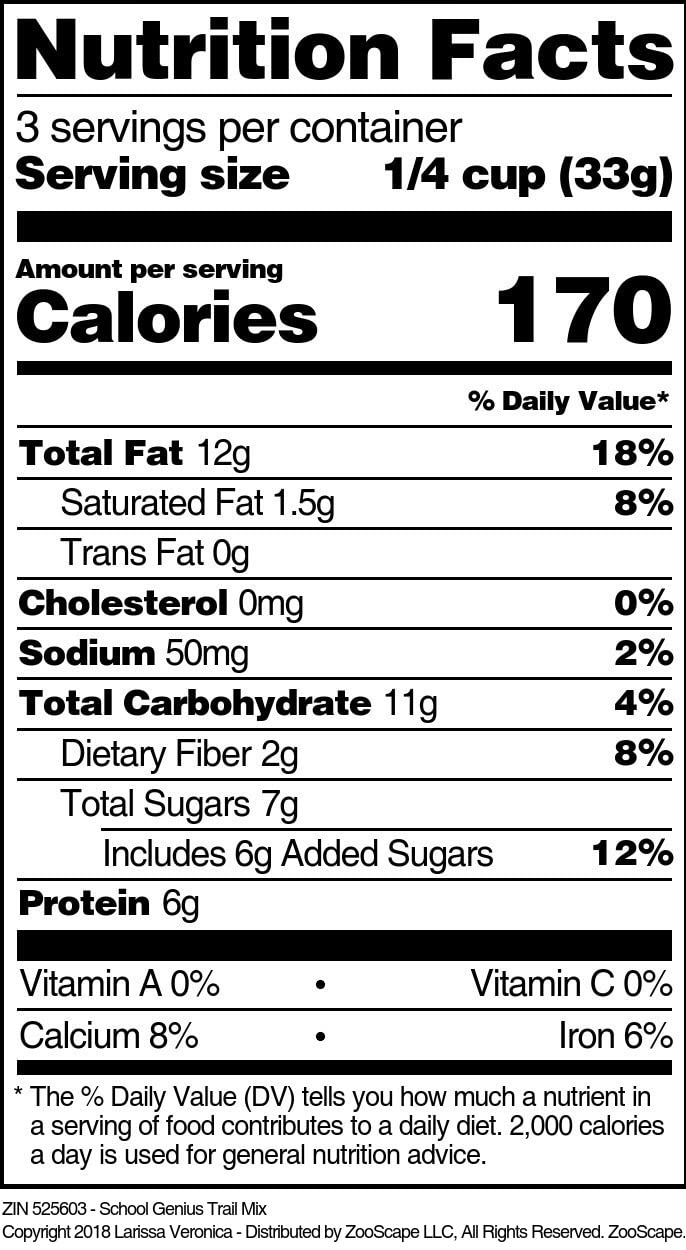 School Genius Trail Mix (4 oz, ZIN: 525603) - 2 Pack