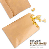 Kraft Brown Sandwich Bags (400 Pack) - Microwavable Unbleached Natural Kraft Paper Bags - Food Grade Grease Resistant Bags for Pastries, Cookies
