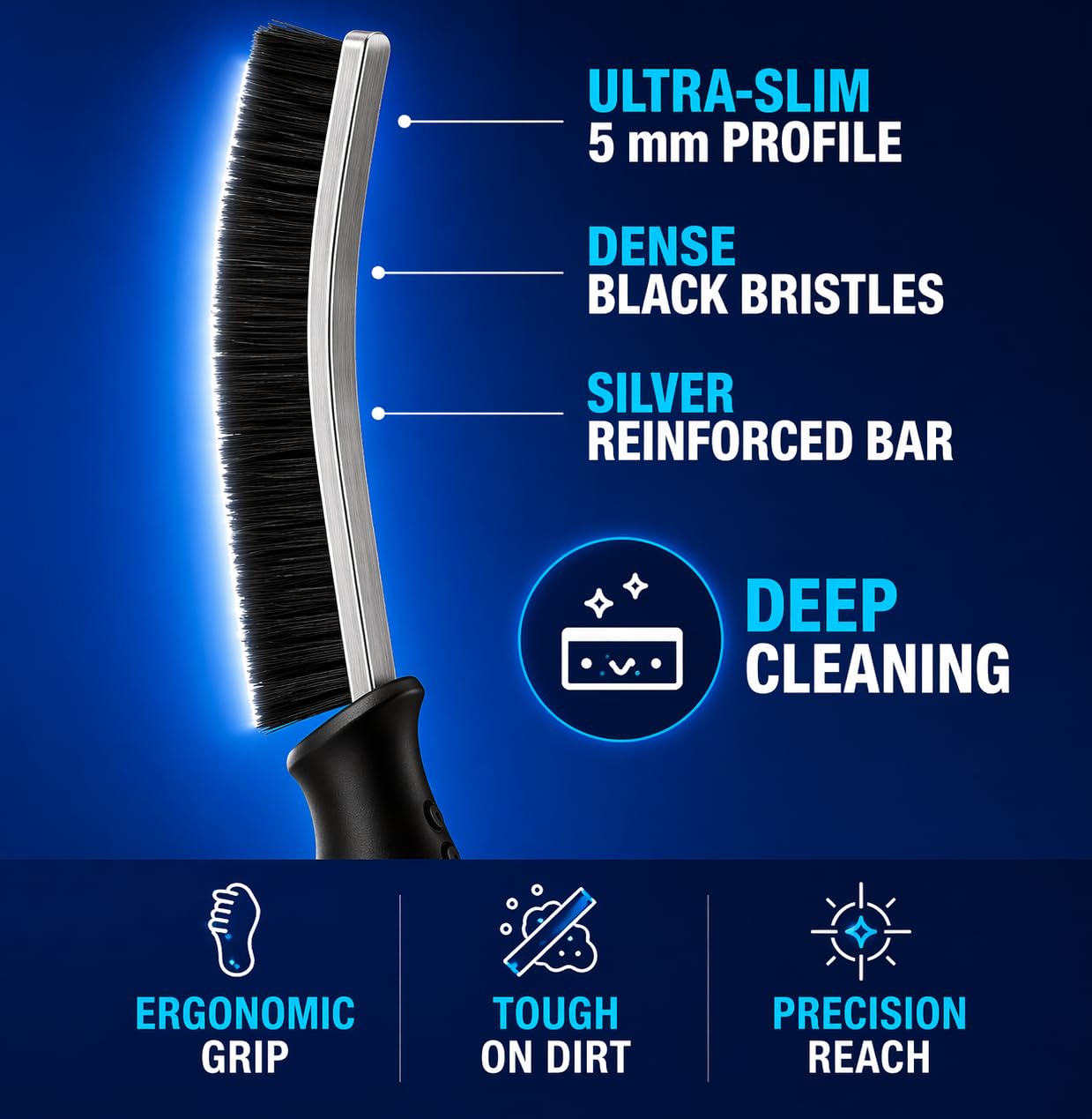 Cadley Cleaning Brush Set of 4, Cleaning Brushes for Household Use, Grout Cleaner Brush with Long Handle, Gap Cleaning Tool, Hard Bristle Brushes