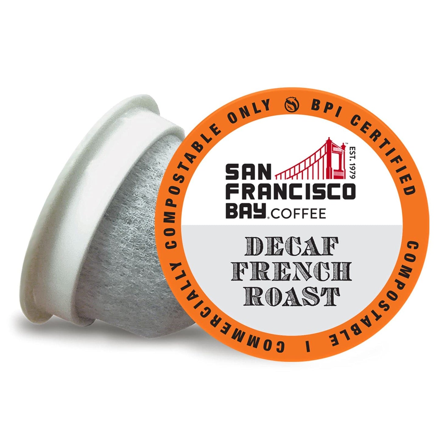 San Francisco Bay Compostable Coffee Pods - DECAF French Roast (12 Ct) K-Cup Compatible including Keurig 2.0, Dark Roast, Swiss Water Processed