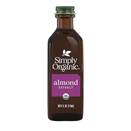 Simply Organic Almond Extract, 4 Ounce Glass Jar, Warm Sugar-free Vegan Flavor for Desserts, Coffee and Smoothies