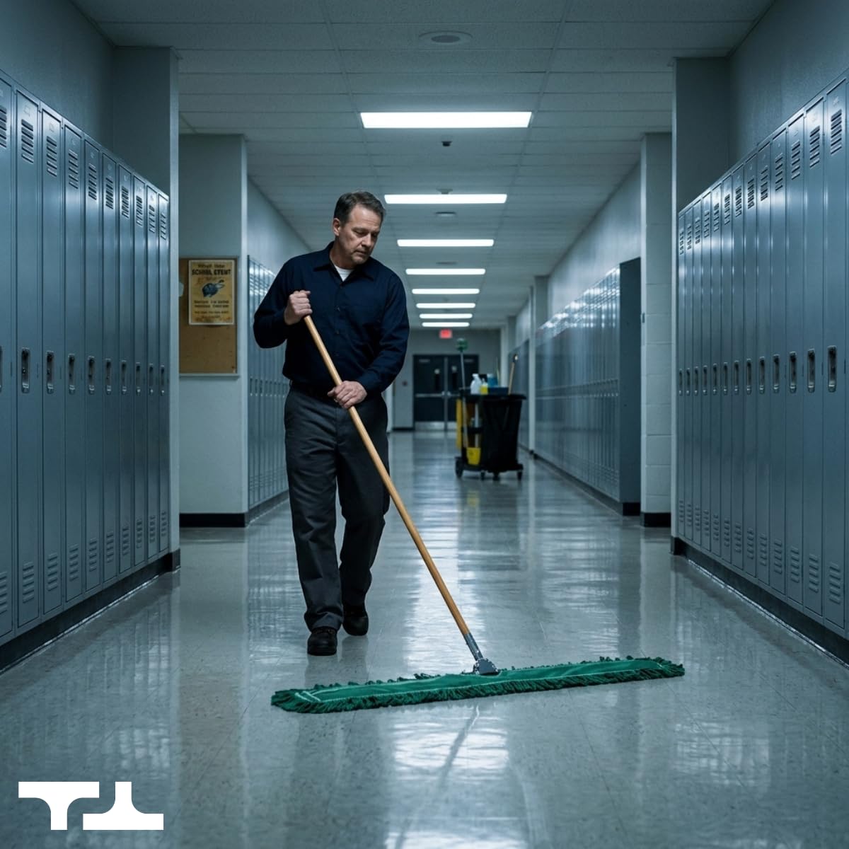 Tidy Tools 24 Inch Green Commercial Dust Mop & Floor Sweeper - Wood Handle Floor Mop for Tile, Hardwood & Concrete