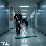 Tidy Tools 24 Inch Green Commercial Dust Mop & Floor Sweeper - Wood Handle Floor Mop for Tile, Hardwood & Concrete