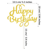 Boao 40 Pieces Birthday Cake Toppers 5.3 x 3.94 in Happy Glitter Birthday Cupcake Topper Cake Party Supplies Decorations for Children or Adults, 8