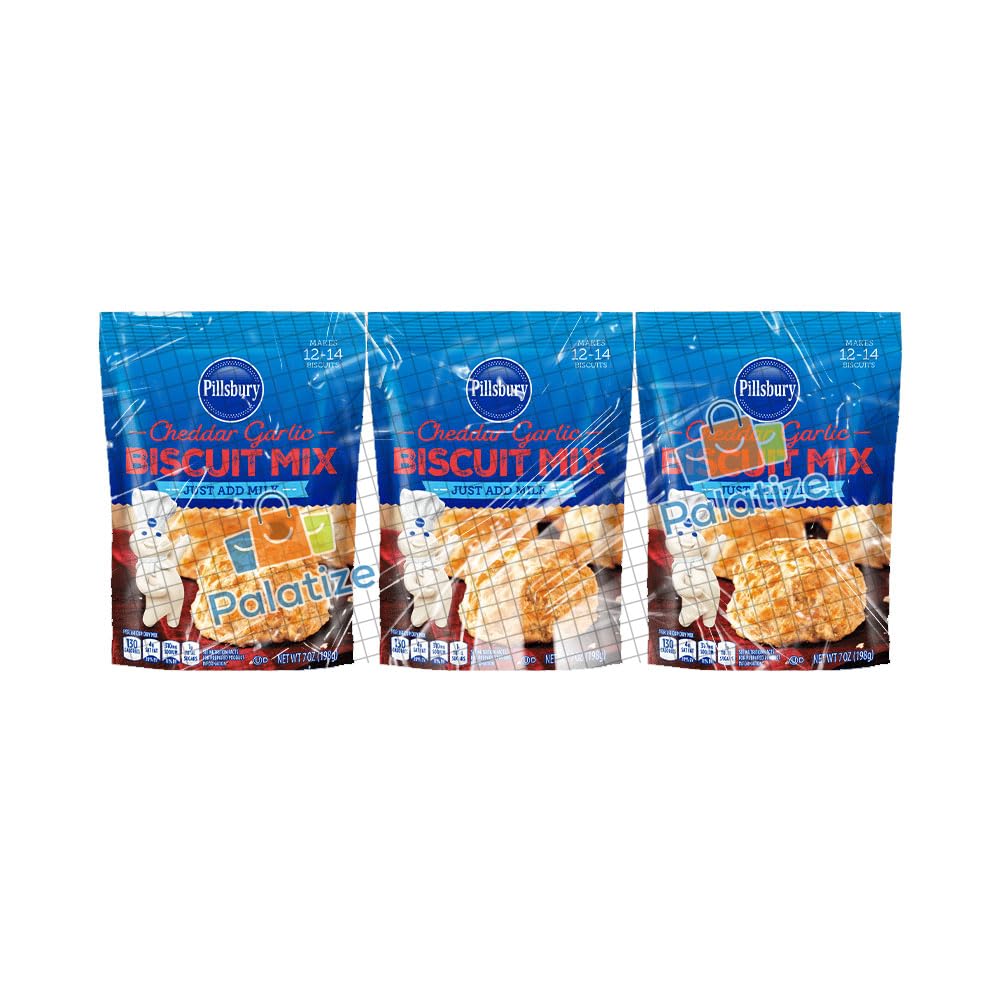 Pillsbury Cheddar Garlic Biscuit Mix, 7 oz - Palatize Pack of 3