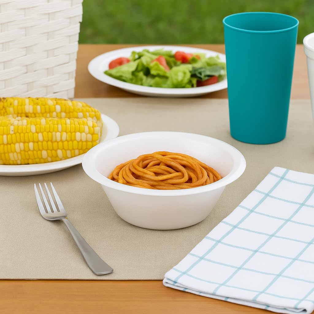SIT MART Everyday Disposable Foam Bowls 20 oz 25 Count | Strong Leak-Resistant Design | Ideal for Hot or Cold Meals | Perfect for Party, Picnic