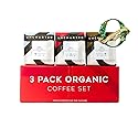 Single-Origin Organic Coffee Beans Gift Box, Light, Medium or Dark Roast Organic Whole Bean Coffee, 3 Pack Explorer, 9 oz each, 1740 Peru by Uncharted