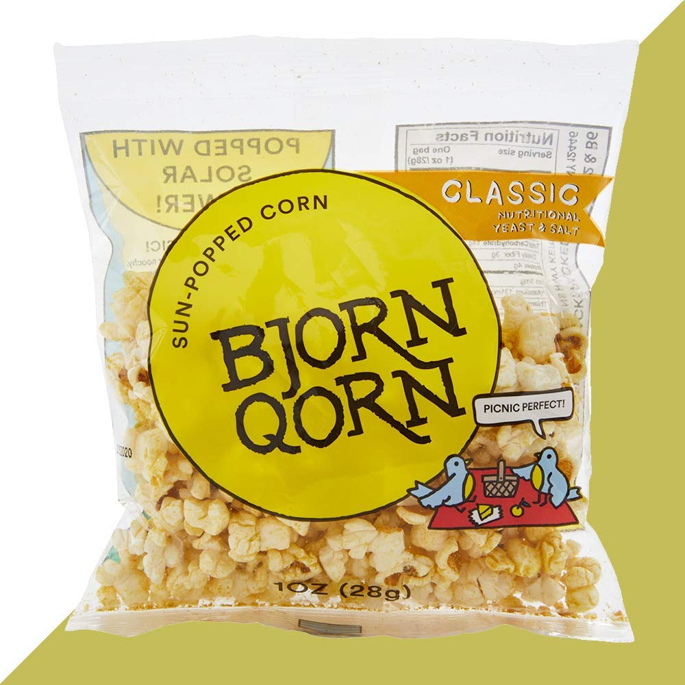 BjornQorn Mini Bag 30-Pack (Classic) Popcorn - Vegan & Gluten Free - Savory, Cheesy, Umami - (30 1oz bags)