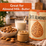 Roastery Coast - Daily Nuts Just Roasted Almonds | Almonds Bulk 3 LB | Unsalted Nuts| Slow Dry Roasted | Steam Pasteurized | Plant Protein | Gluten