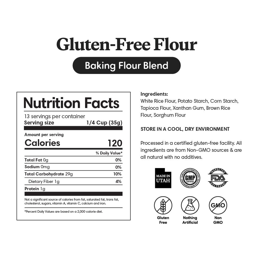 ProDough Shop Non-GMO Dairy Free Gluten Free Flour Blend - All Purpose Gluten Free Flour with All Natural Ingredients for Baking Healthy Gluten Free