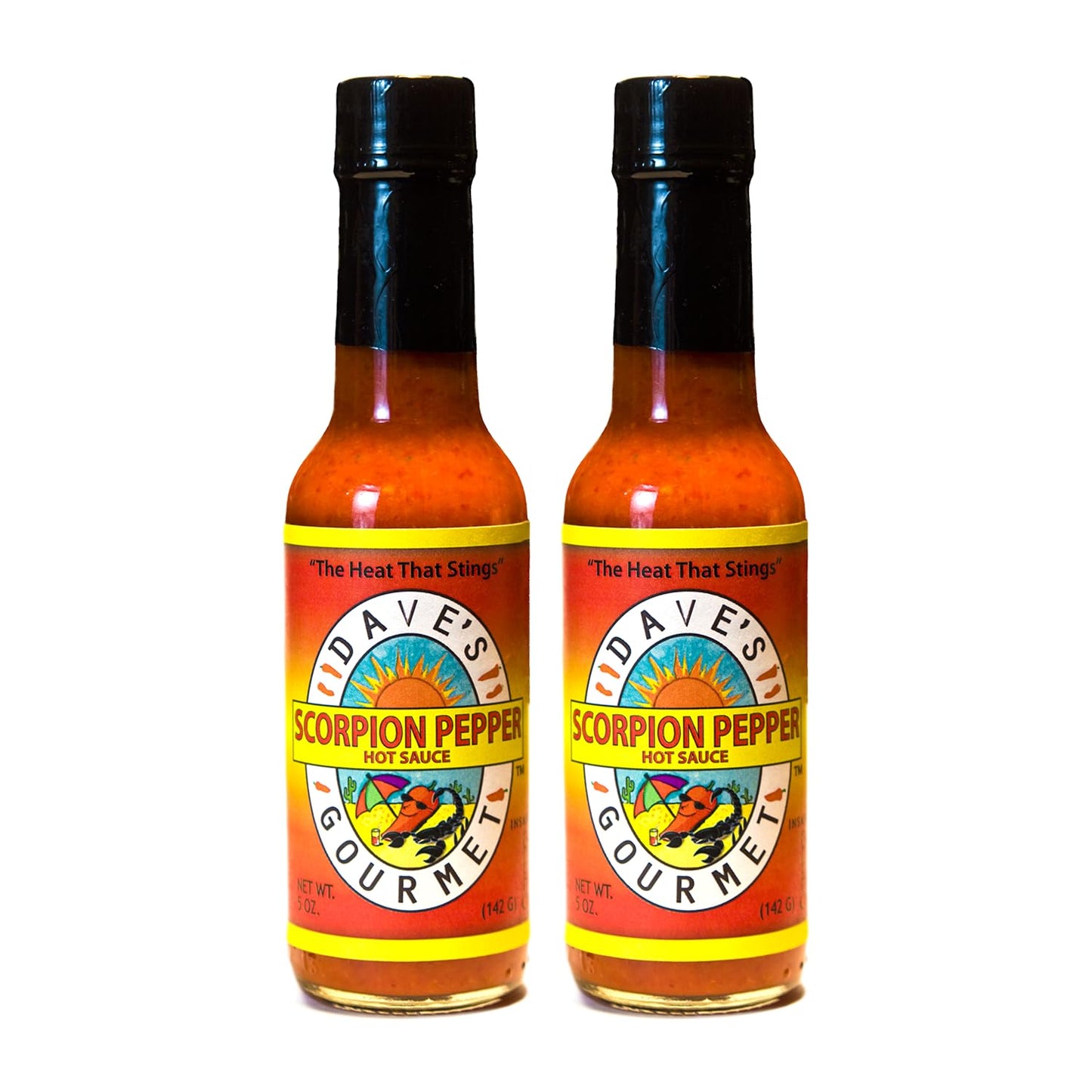 Dave's Gourmet Scorpion Pepper Hot Sauce - Extract-Free Insanely Hot Flavor - Hot Sauce for Burgers, Stews, Tacos, Pizza & More - Spicy Gluten-Free