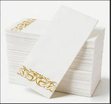 Softure 50 pack Airlaid Gold Paper Napkin, Linen Feel Dinner Napkin, Soft Absorbent Disposable Napkin, Cloth-Like Paper Hand Towel, Decorative Napkins