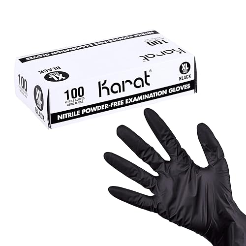 Karat Nitrile Powder-Free Gloves (Black) - Case of 1000 (X-Large)