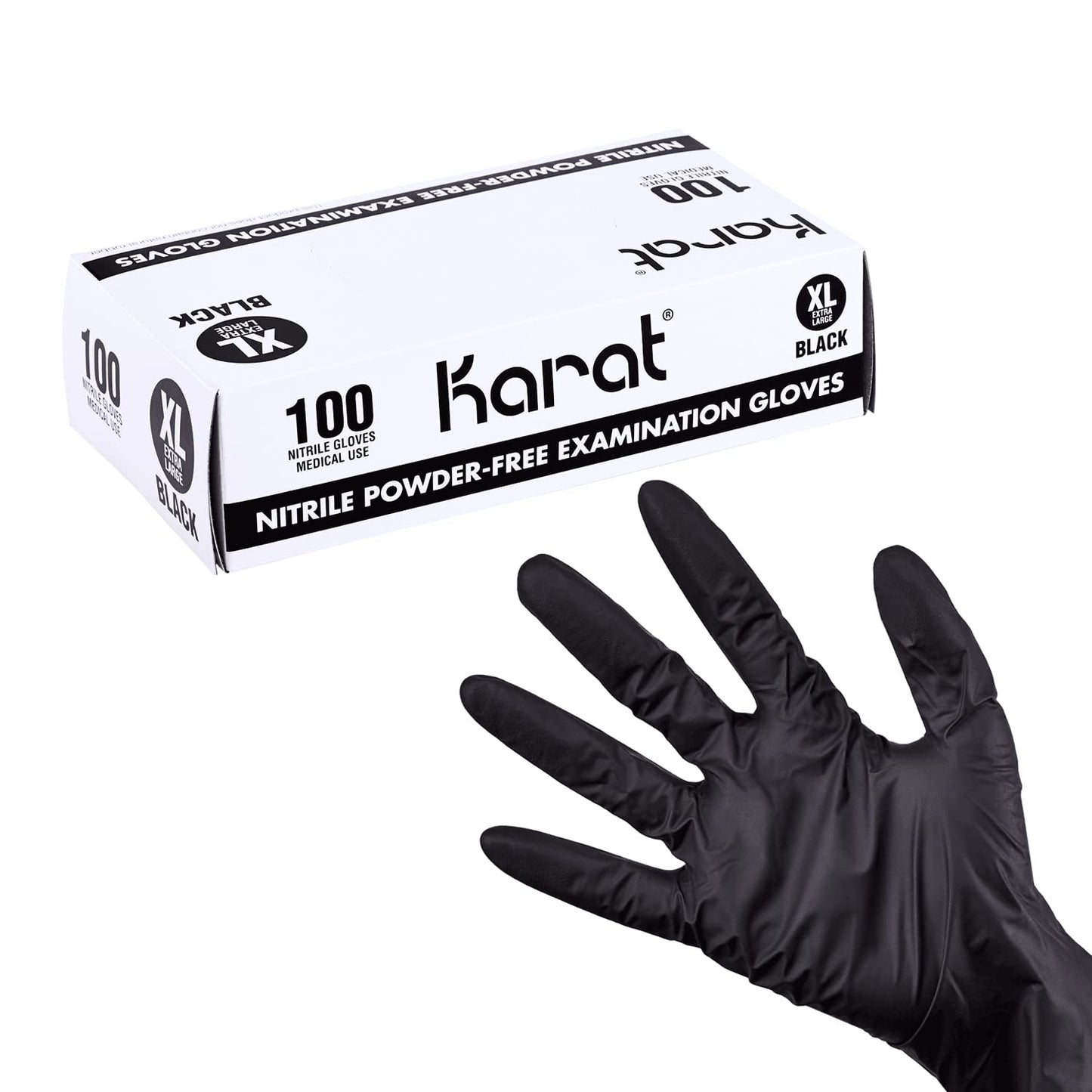 Karat Nitrile Powder-Free Gloves (Black) - Case of 1000 (X-Large)
