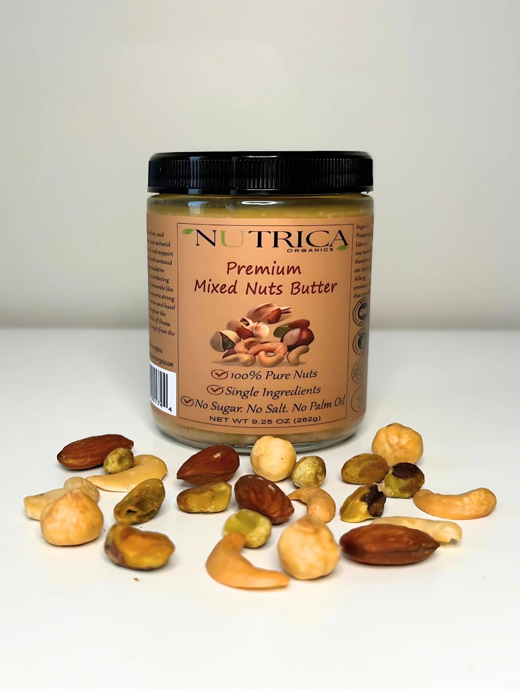 Premium Mixed Nut Butter, Single Ingredients, No Salt, No Sugar, No Palm Oil, No Additives, Vegan, Plant Based Protein, Premium Roasted Cashews