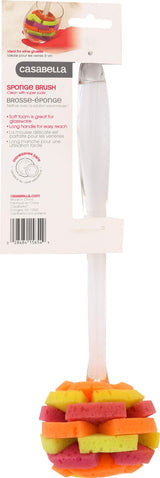 Casabella, Plum/Lime/Orange Multicolor Clear Sponge Brush, 1 EA
