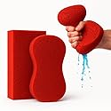 Multi-Purpose Sponges for Cleaning - Red 2 Pack, Large Sponges for Car Washing, Tile & Grout, All Purpose Cleaning