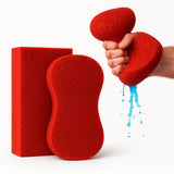 Multi-Purpose Sponges for Cleaning - Red 2 Pack, Large Sponges for Car Washing, Tile & Grout, All Purpose Cleaning