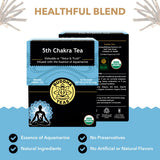 Buddha Teas - 5th Chakra Tea - Organic Herbal Tea - For Communication, Creativity & Self-Expression - With Licorice, Cinnamon & Aquamarine Essence