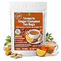 Turmeric Ginger Cinnamon Herbal Blend Tea (Té de Canela con Cúrcuma y Jengibre) Premium - 50 Bags - 100% Natural, Vegan, Caffeine-Free, No Additives