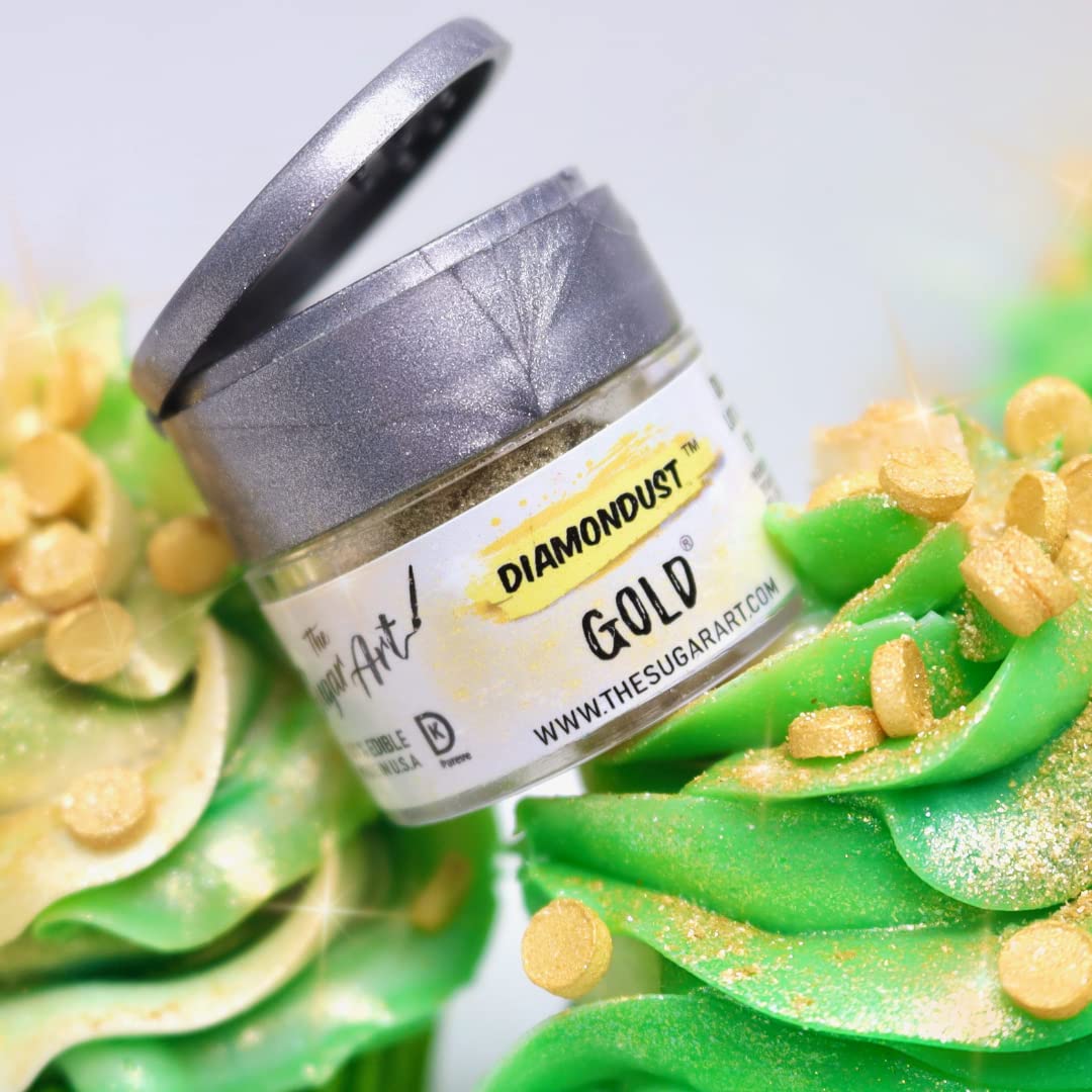 Gold Edible Glitter for Drinks, Cocktails, Cake Decorating, Strawberries, Chocolates & More | No Taste | 4g | 100% Food-Safe | Kosher, Vegan, Gluten