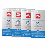 illy Aluminum Espresso Capsules - Compatible with Nespresso Machines - Decaf Coffee - Single Serve Capsules 10 Count (Pack of 4)