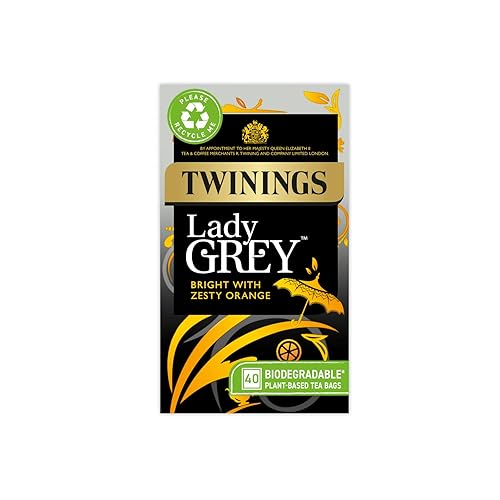 Twinings Lady Grey Tea | Bright & Refreshing Black Tea with Zesty Orange | 40 Biodegradable Tea Bags