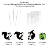 Big Dot of Happiness Little Stinker - Dessert Cupcake Toppers - Woodland Skunk Baby Shower, Birthday Party Clear Treat Picks - Set of 24