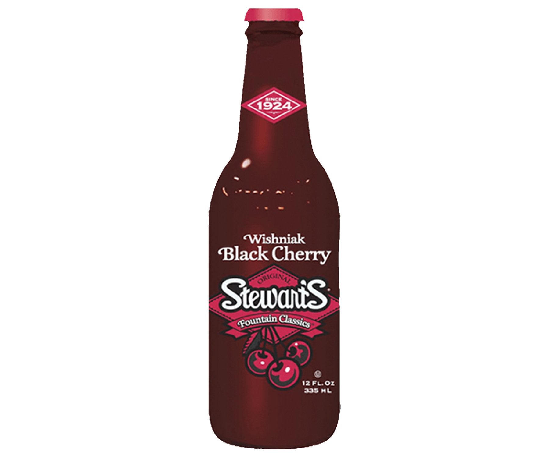 Stewart's Wishniak Black Cherry Soda, 12 fl oz (12 Glass Bottles)