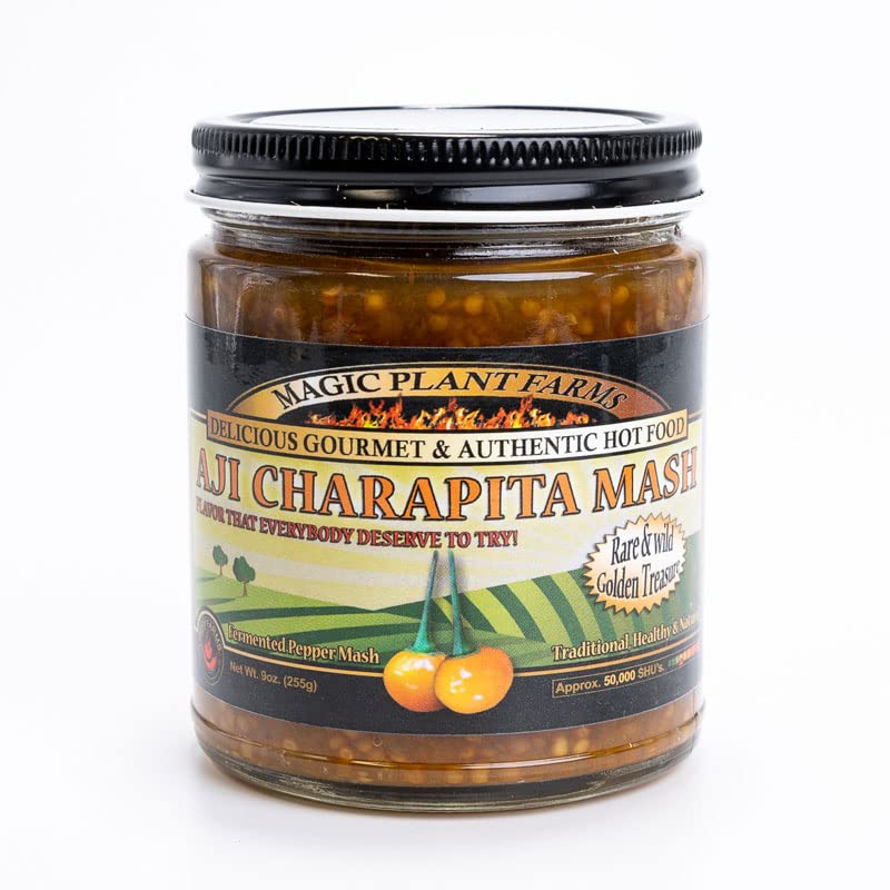 Aji Charapita Chili Pepper Mash by Magic Plant - (9 oz) Medium Heat 30K - 100K SHUs, Exotic Fruity, Citrus Flavor From the Amazon Region | Fresh