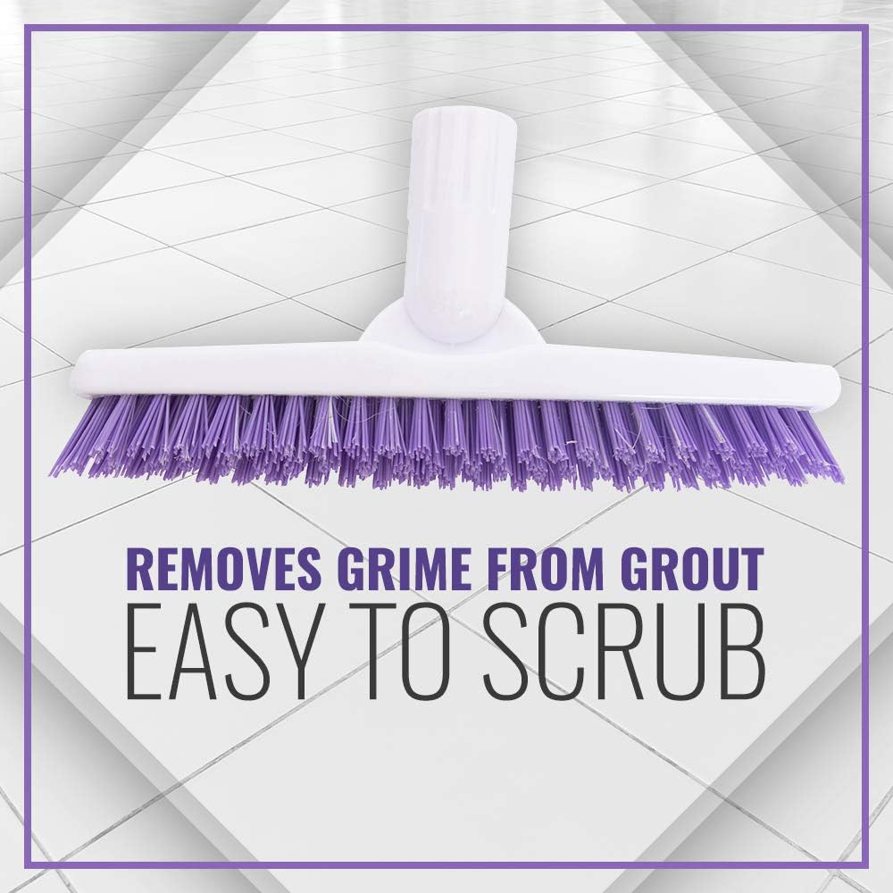 Fuller Brush E?Z Scrubber Replacement Head - 9" V?Trim Tile & Grout Brush Head Only, Compatible with Telescopic Handle (Sold Separately) - Deep Grime