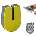 U Shaped Double Sided Sponge Scrubber, Non Scratch Knife Cleaner, Crevice Cleaning Tool, Multi Purpose Kitchen Sponge for Sink Drain Basket Utensils