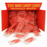Mini Candy Canes (200 Count -Mini Candy Canes) Individual wrapped candies) Bulk Christmas Candy | Red & White Stripes | Santa Parade, ThanksGiving
