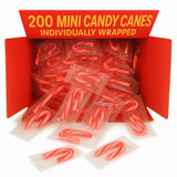Mini Candy Canes (200 Count -Mini Candy Canes) Individual wrapped candies) Bulk Christmas Candy | Red & White Stripes | Santa Parade, ThanksGiving
