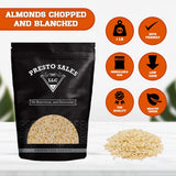 Presto Sales Chopped Almonds Raw, 16 oz | All Natural Blanched Almonds | High Protein, Keto, Non GMO | Packaged in Resealable 1 lb Pouch Bag