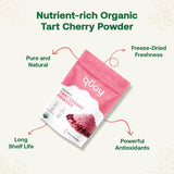Quay Naturals Organic Tart Cherry Powder, 4oz | Made from US-Sourced Cherries | USDA Organic, Non-GMO, Freeze-Dried, No Additives | Great