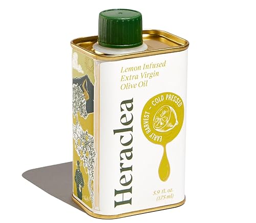 Heraclea - Lemon Infused - Extra Virgin Olive Oil - Extra Virgin - Cold Pressed - Polyphenol Rich EVOO - 5.9oz Bottle