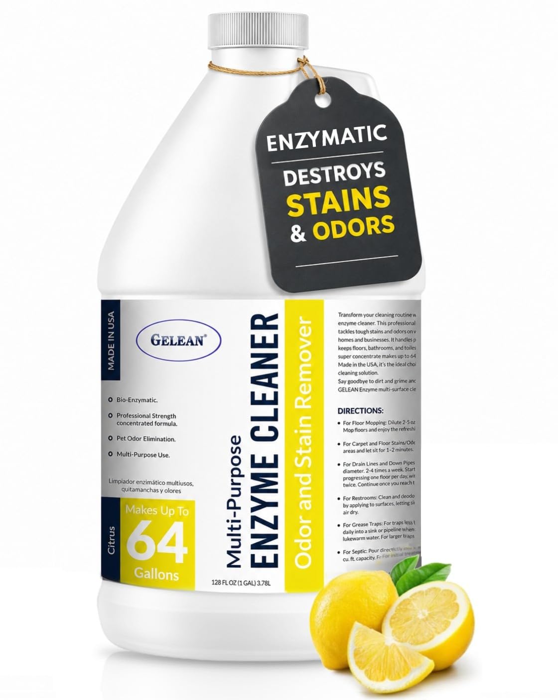 Enzymatic Cleaner Multi-Purpose Enzyme Cleaner for Dog Urine and Poop Carpet | Cat Pee Odor eliminator Pet Urine Enzyme Drain Cleaner | Floors