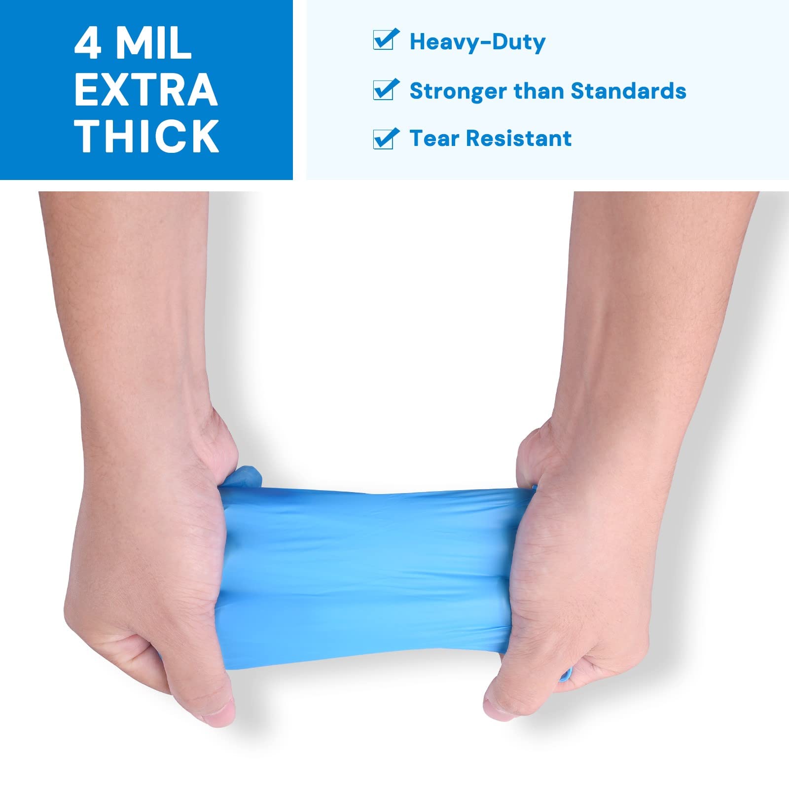 EDI Disposable Vinyl Gloves (Blue) - Powder-Free, Latex-Free (400, Small)