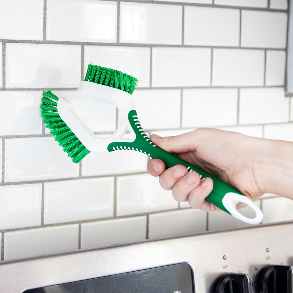 Libman Heavy Duty Scrub Brush Kit | Cleaning Brushes for Household Use | Tub Scrubber | Easy Grip Scrub Brush | Big Job Kitchen Brush | Dual Sided