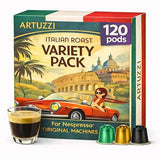 Artuzzi 120ct Compatible Nespresso Coffee Pods For Nespresso Original Machines | Espresso Ristretto Lungo Coffee Capsules | Espresso Variety Pack I