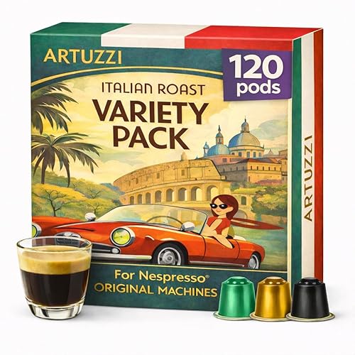 Artuzzi 120ct Compatible Nespresso Coffee Pods For Nespresso Original Machines | Espresso Ristretto Lungo Coffee Capsules | Espresso Variety Pack I