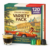 Artuzzi 120ct Compatible Nespresso Coffee Pods For Nespresso Original Machines | Espresso Ristretto Lungo Coffee Capsules | Espresso Variety Pack I